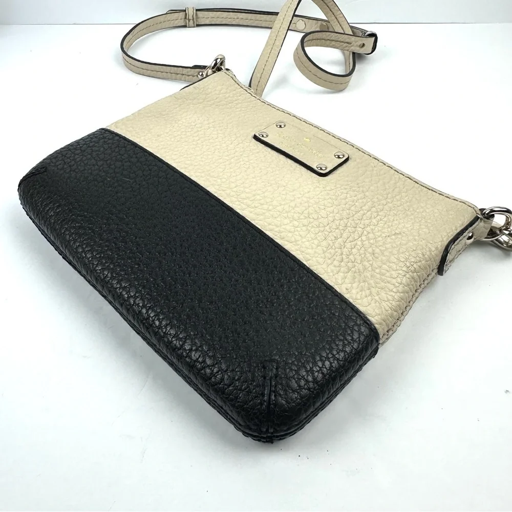 Kate Spade New York Grove Park Crossbody Bag Black Tan Leather‎ Handbag